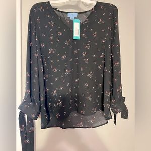 Black and Floral Blouse